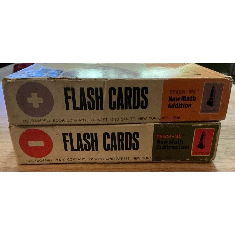 Vintage 1965 Teach Me New Math Subtraction And Addition Flash Cards